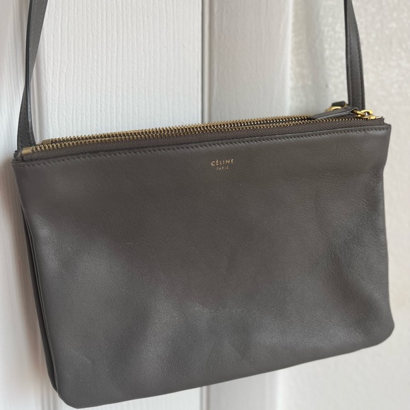 Celine Trio Crossbag in Large Lambskin Gray 🐘🤍 - Picture 1 of 10